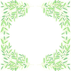 Naklejka premium green leaves frame