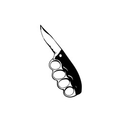 vector illustration of a knife with a knuckle