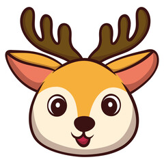 deer head animal cartoon character