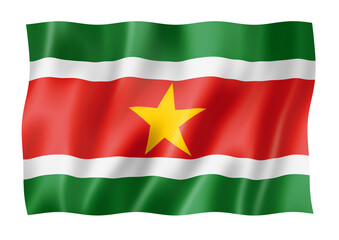 Suriname flag isolated on white