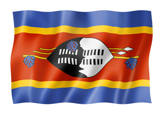 Swaziland flag isolated on white