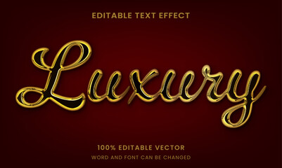 luxury elegant golden metallic 3d template graphic style editable text effect	