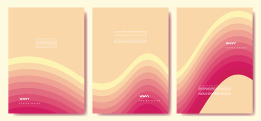 Wavy layer background template copy space set for poster, banner, flyer, or brochure