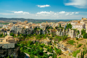 Naklejka premium Cuenca, Spain. View over the old town 