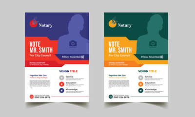 political flyer design template vector premium. 