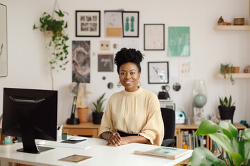 Fototapeta premium Fictional person. Motivated Professional in Stylish Home Office