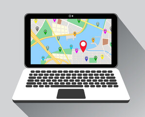 global map pin sign for navigation direction place - 3d illustration