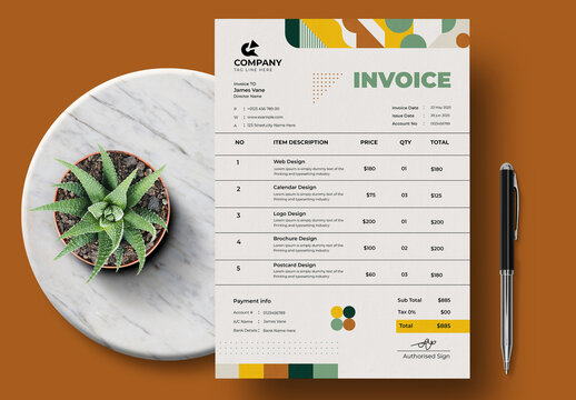 Business Invoice Design Template