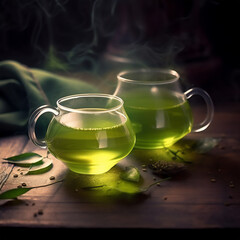 Healthy green tea cup