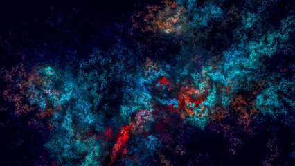 Naklejka na ściany i meble Abstract image like a blue nebula floating in outer space