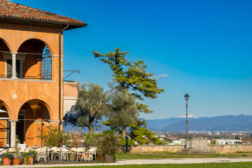 Beautiful panoramic park square at the hill top of an Italian city. Udine, Friuli Venezia Giulia,...