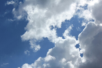 bright cumulus cloud and blue sky