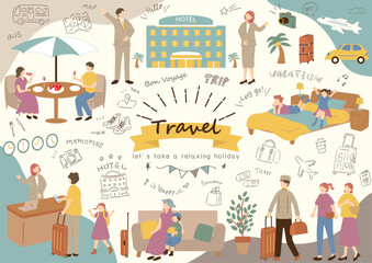 Fototapeta premium 旅行を楽しむ人達