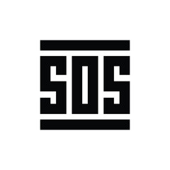 Obraz premium Letter SOS monogram logo design template vector