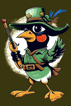 Sch&uuml;tzenfest-Vogel im Fokus: Eine Illustration des traditionellen Wettbewerbs