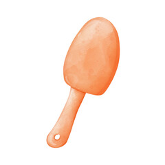 Watercolor sand scoop on beach, summer element on beach, Summer illustration