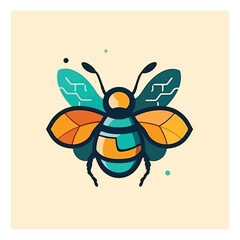 honey bee icon vector ,Health company logo , cartoon