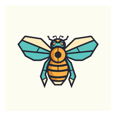 honey bee icon vector ,Health company logo , cartoon