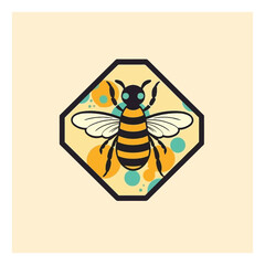 honey bee icon vector ,Health company logo , cartoon