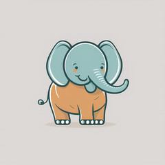 Elephant Cute Cartoon. Generative AI