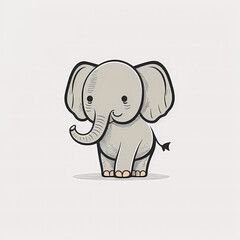 Elephant Cute Cartoon. Generative AI
