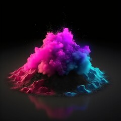 Magic colorful powder created with AI
