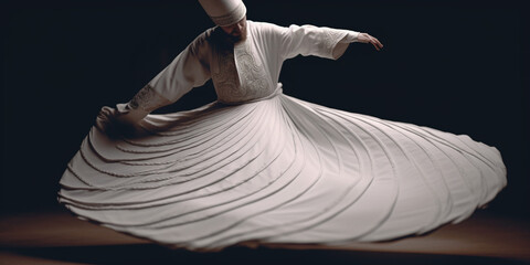 whirling dervish close up Generative AI