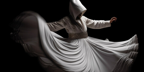 whirling dervish close up Generative AI