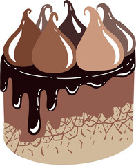illustration of chocolate cake