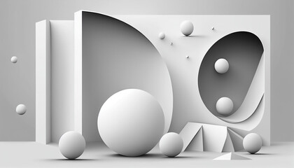 minimalist 3d white background vector abstract illustration. Generative AI