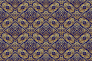 Artistic background with islamic, persian, indian pattern, arabesque, arabic geometric golden texture. Stained glass style, ethnic oriental patterns, tribal original ornaments.
