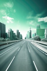 Modern green sustainable highway. Generative AI