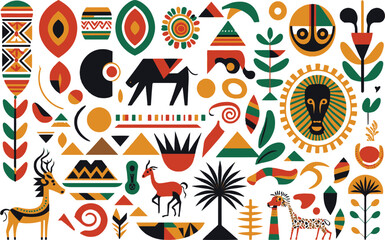 Obraz na płótnie Canvas African Folklore Symbol Vector Illustration: Ethnic Tribal Traditional Art Design Element in High-Quality EPS Format for Digital and Print Projects