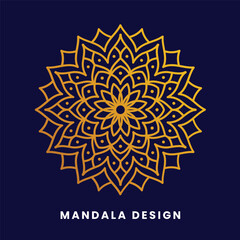 Golden Mandala on Elegant Floral Background