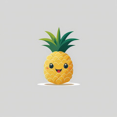 Pineapple Cartoon Cute. Generative AI