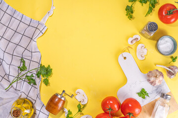 Cooking background with vegetable ingredients