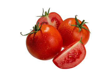 Tomato branch on white