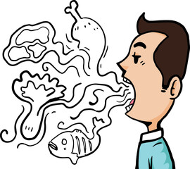 People with bad breath..