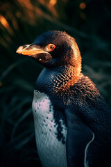 portrait of a penguin. Generative AI	