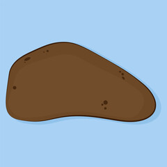 Oval piece of brown bread on a blue background
