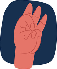 Cartoon vector illustration of OK hand sign icon.