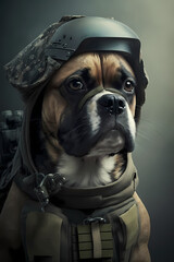Hund als treuer Bodyguard im Militäreinsatz: Illustration zeigt Wachsamkeit und Schutz