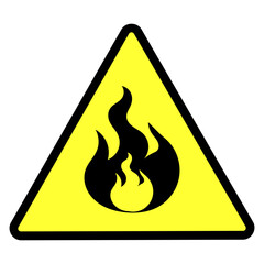 Flammable warning sign icon