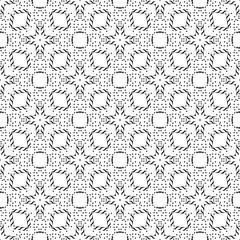 black and white seamless pattern repeated design ornament decoration floral flower damask style geometric elements tile texture textile fabric vector illustration
