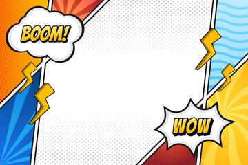 Modern comic frame background, vector illustration