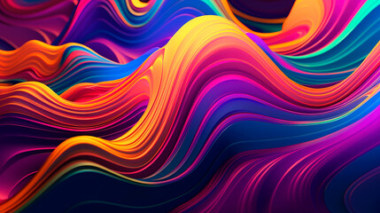 Obraz premium Abstract colorful paint flow. Wave liquid shape. Dynamic mixture of acrylic paints. Generative AI 