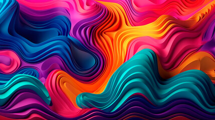 Fototapeta premium Abstract colorful paint flow. Wave liquid shape. Dynamic mixture of acrylic paints. Generative AI 
