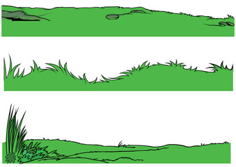 Set of Three Grassy Backgrounds