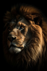 portrait of lion. Generative AI