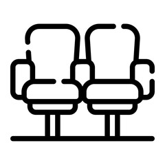 cinema seat line icon